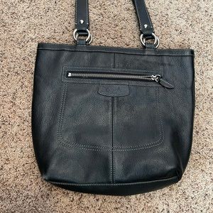 Leather coach shoulder bag